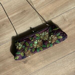Embroidered Floral Clutch Bag